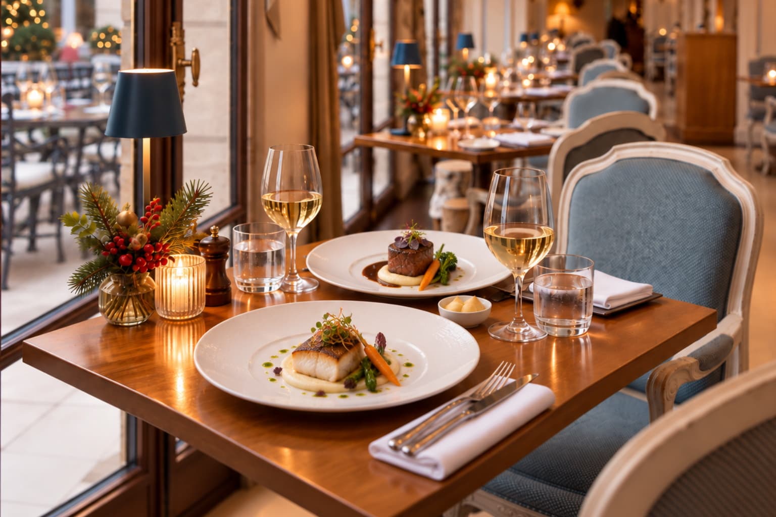 Christmas celebration at Auberge du Jeu de Paume