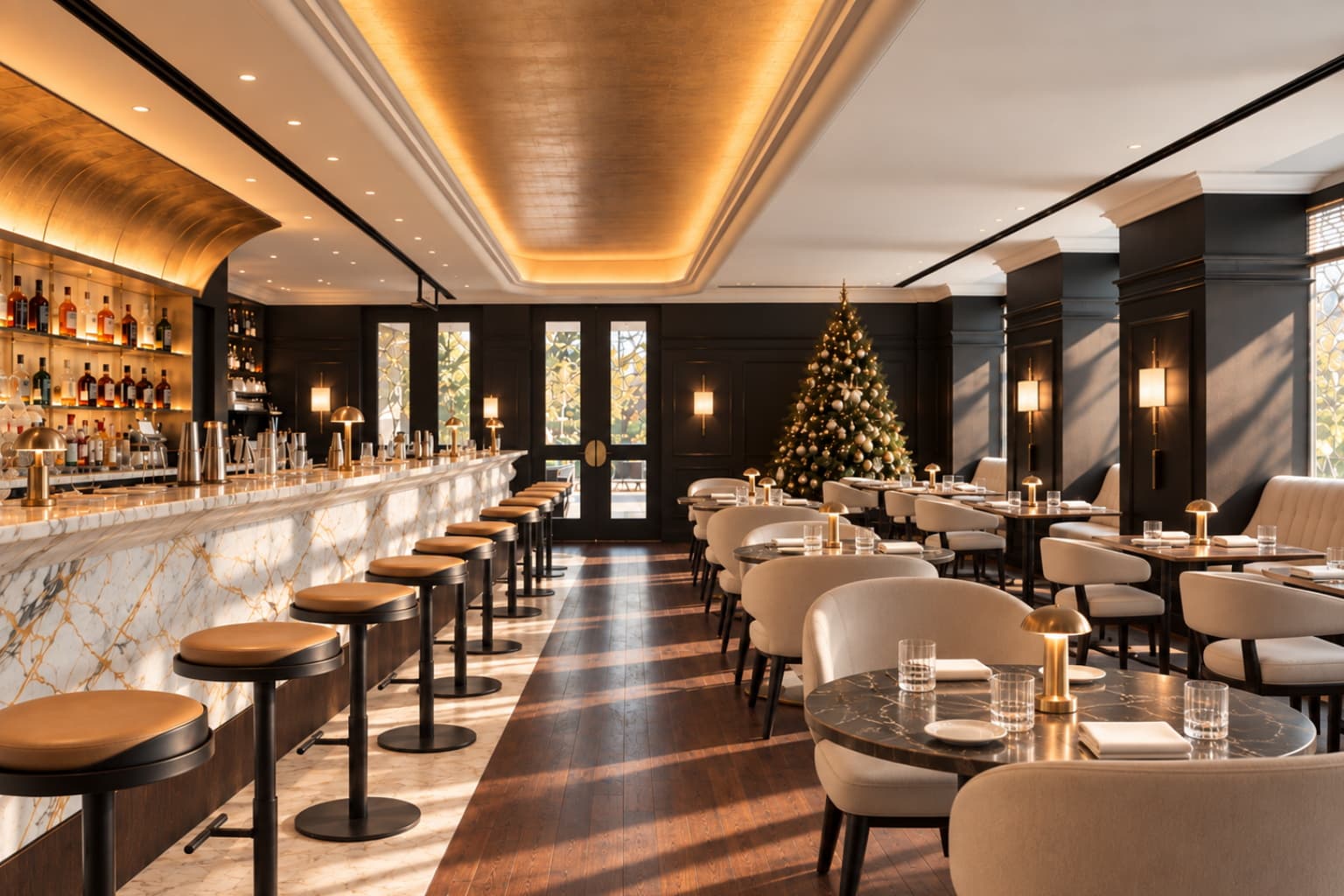 Interior of BLACK MOON Gastrobar in downtown Lisbon